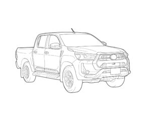 車イラスト 制作例 – トヨタ ハイラックスのイラスト